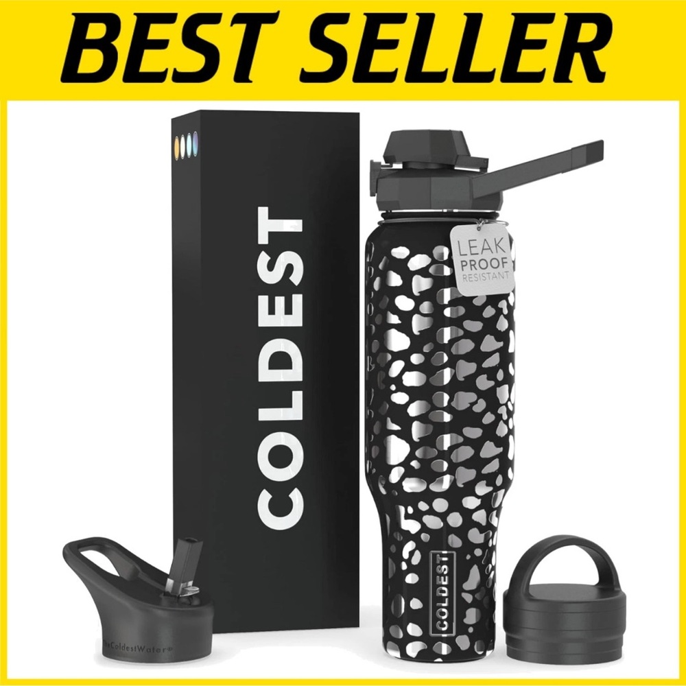 Coldest Leopard Glowie Insulated Water Bottle